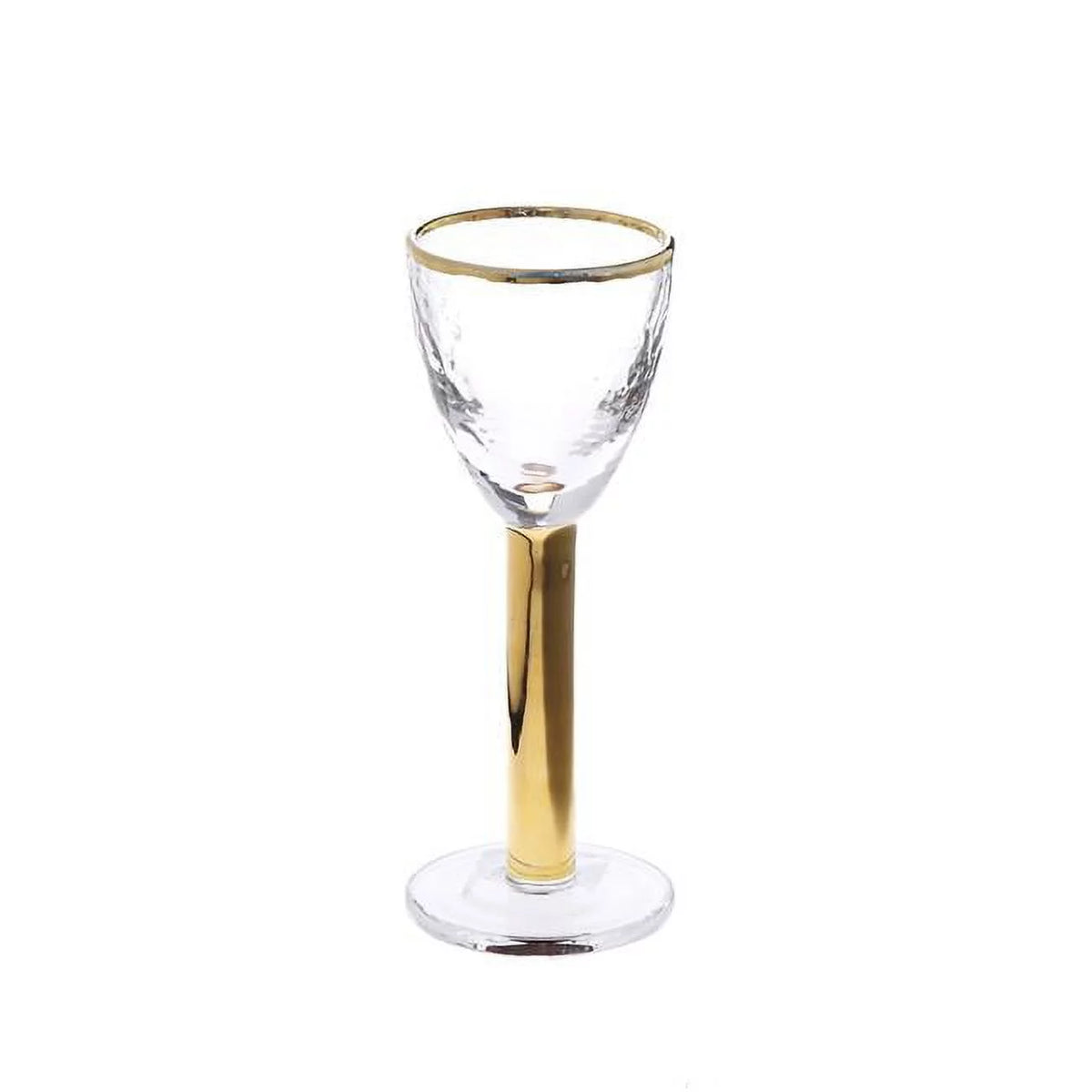 Stemmed Liquor Glasses with Gold Stem & Rim, Set of 6 C180725