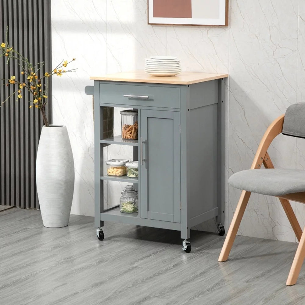 Kitchen Island Cart on Wheels H7034