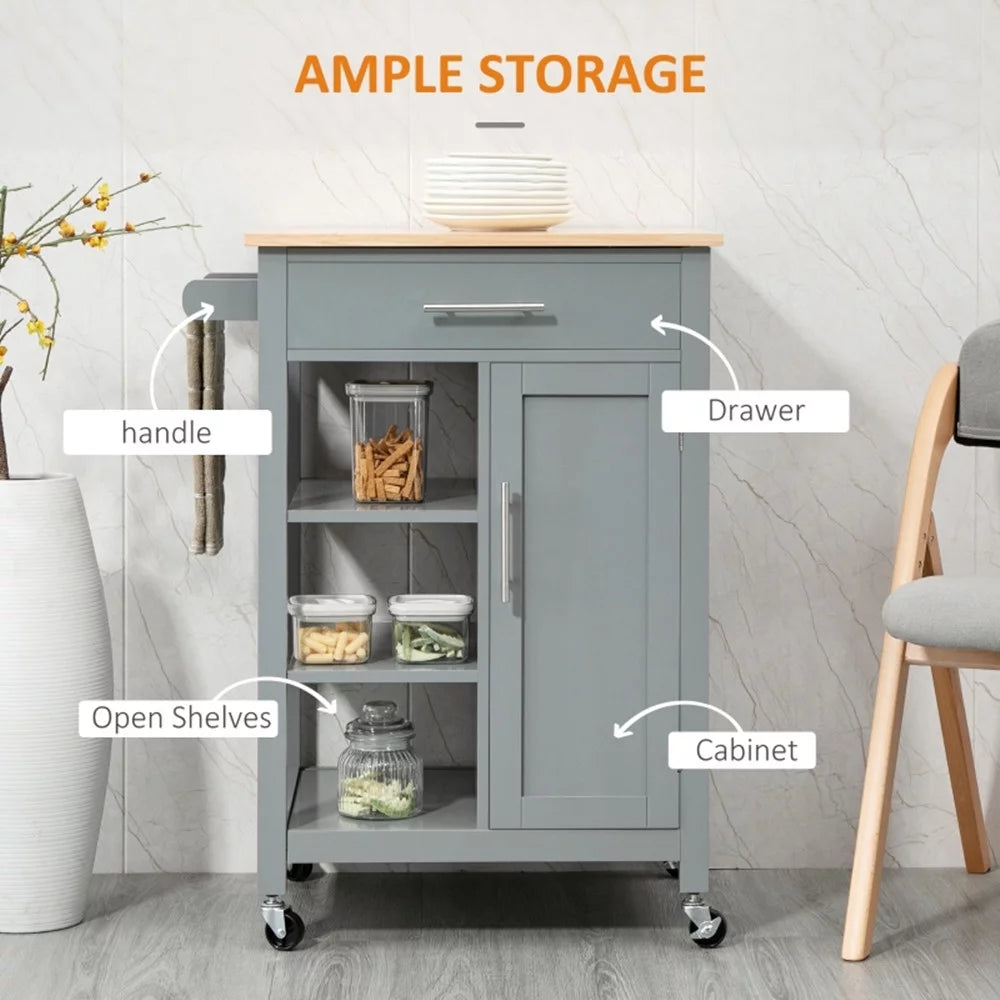Kitchen Island Cart on Wheels H7034