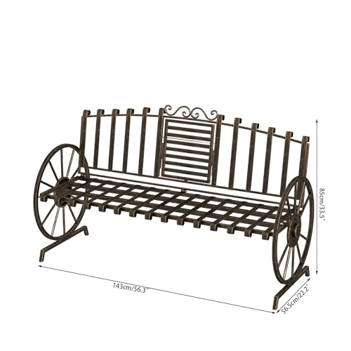 Outdoor Garden Bench with Built-in Table P6749
