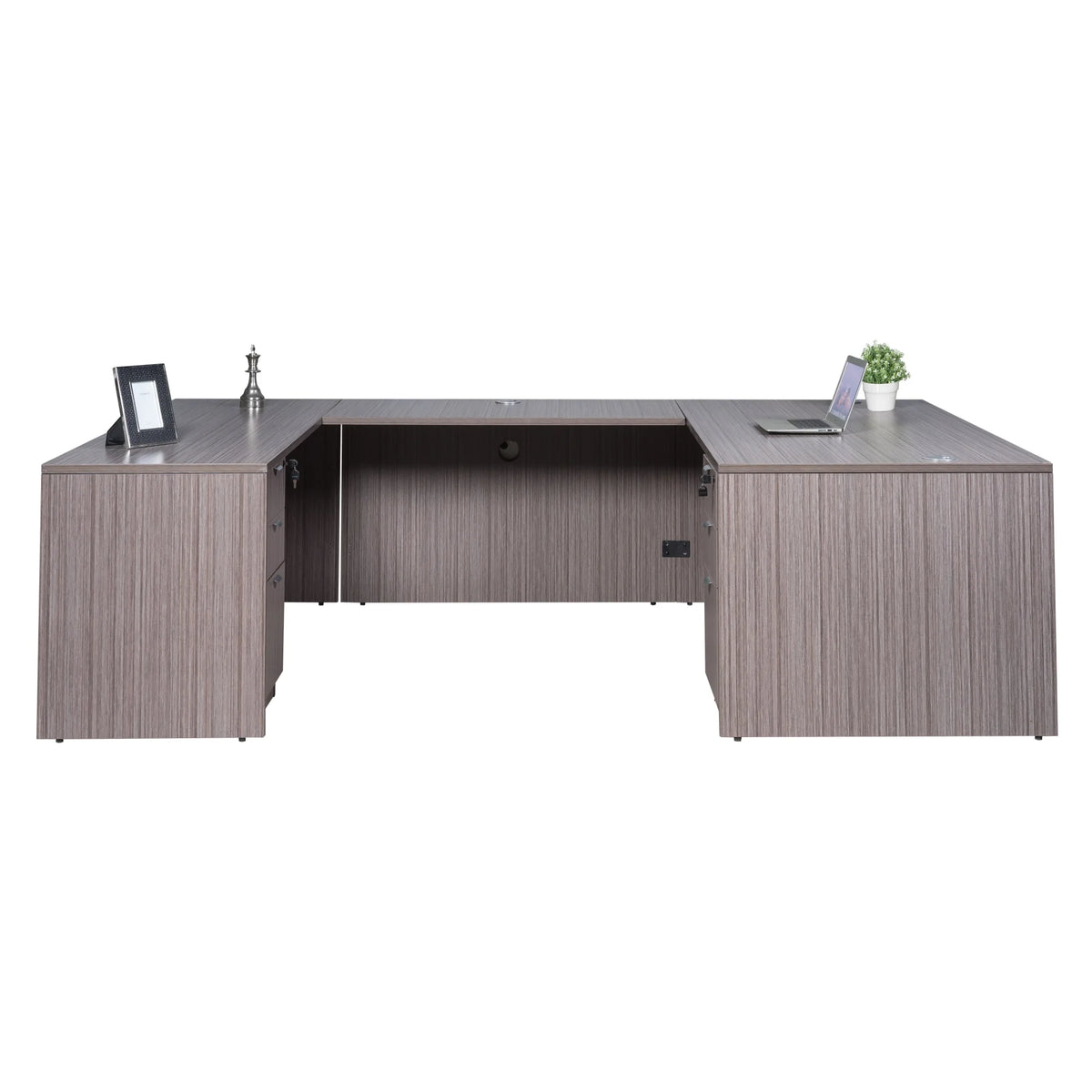 66 Inch U-Shape Executive Desk with Storage Pedestals E5693
