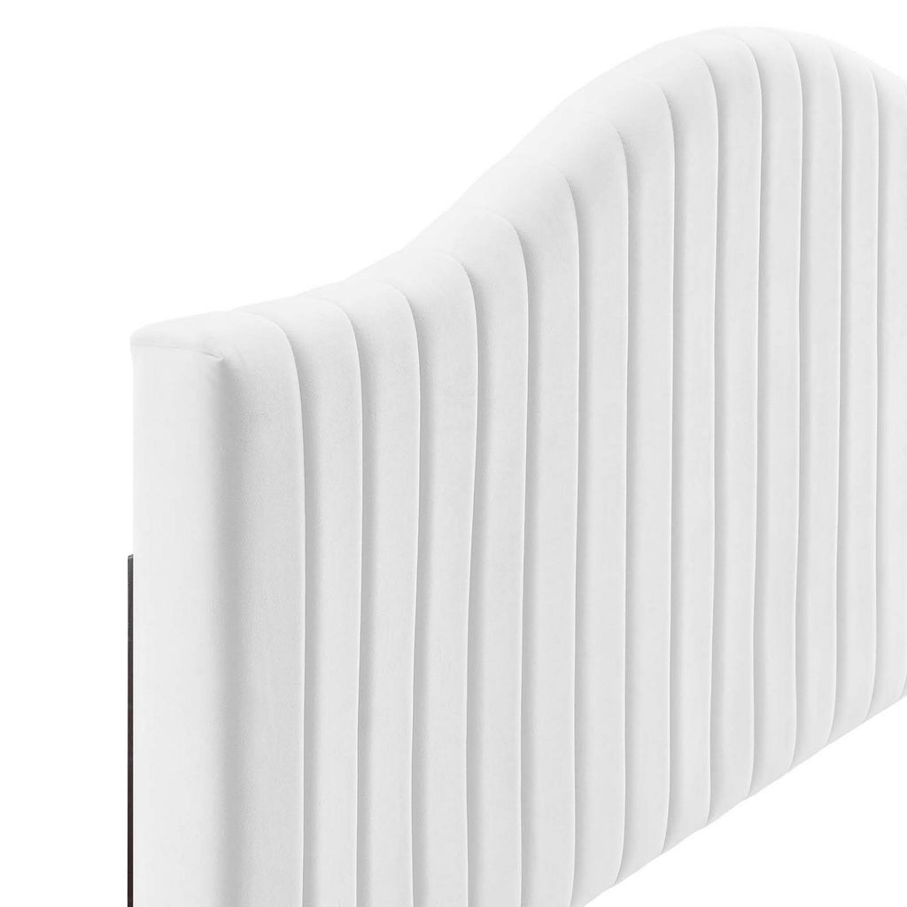 White Channel Tufted Performance Velvet King/California King Headboard G921533