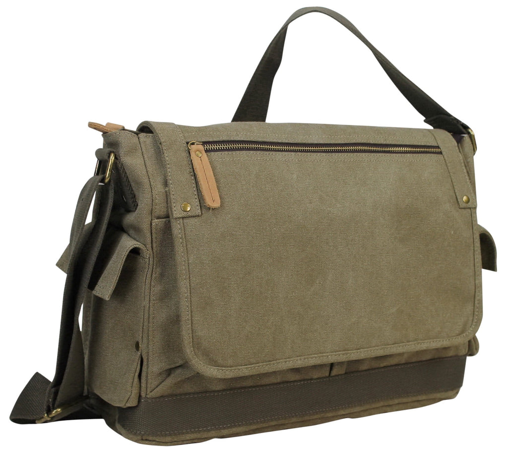 15" Canvas Laptop Messenger Bag F5268