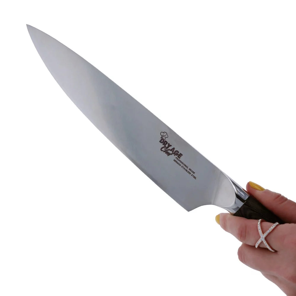 Stainless Steel Chef Butcher Knife & Cutting Board Combo Y24102