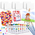 Acrylic Painting Kit with Storage Bag, Non Toxic Washable Paints, Wood Easel, Canvases, Brushes G370