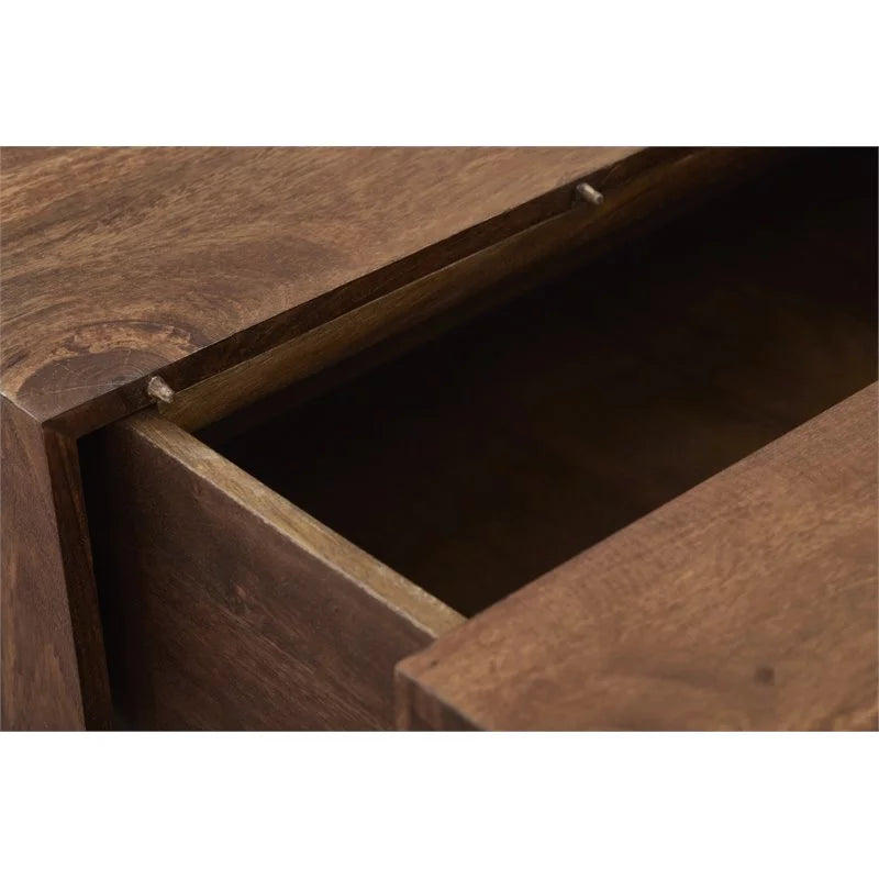 Brown Modern Hard Wood Coffee Table with Sliding Top J39039