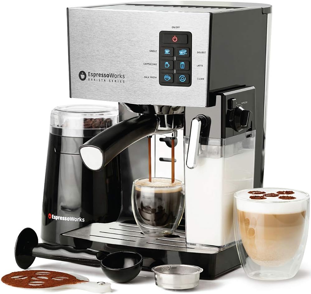 Blue 10 pc All-In-One Espresso Maker with Milk Steamer R52701