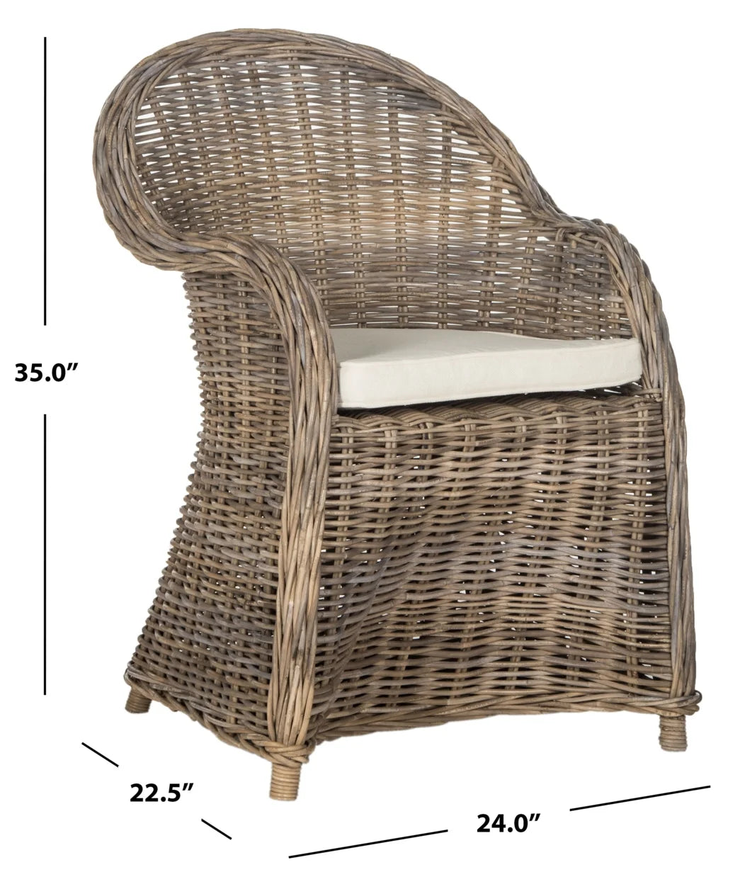 Grey Wicker Outdoor Club Chair F55850
