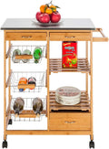 Kitchen Island on Wheels with Drop Leaf 2 Drawers W829446