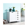White 5 Drawer Storage Cabinet with Shelf C975327