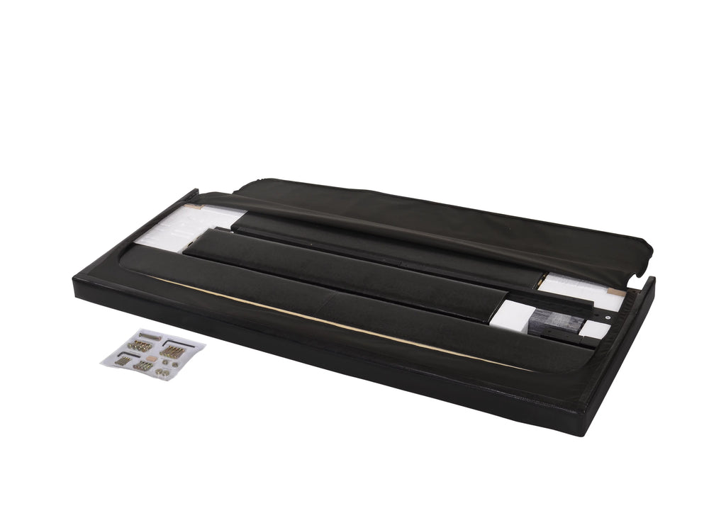 Black Faux Leather Full Bed T2145
