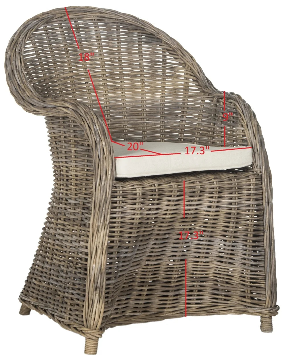 Grey Wicker Outdoor Club Chair F55850