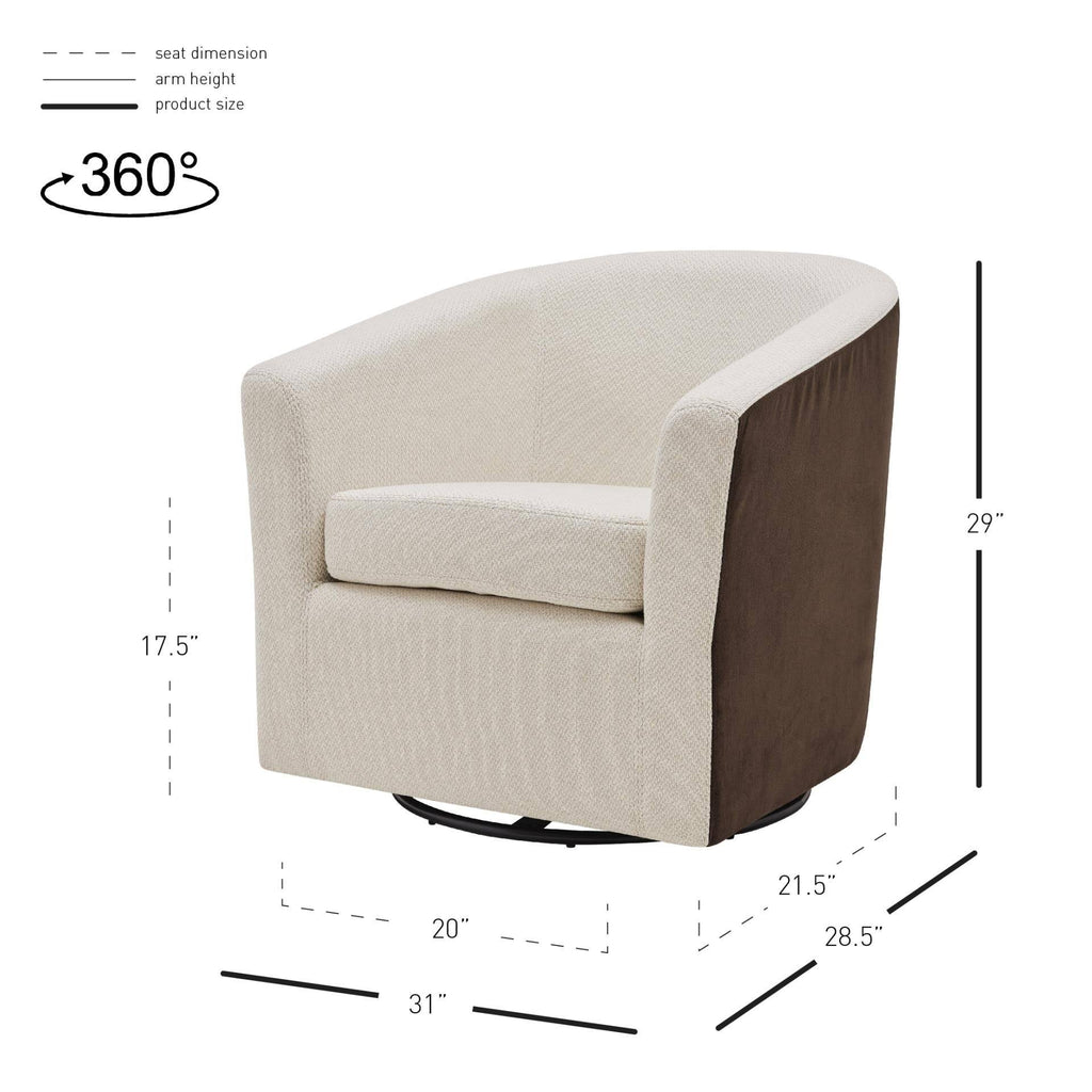 Cream Velvet Swivel Chair F70298
