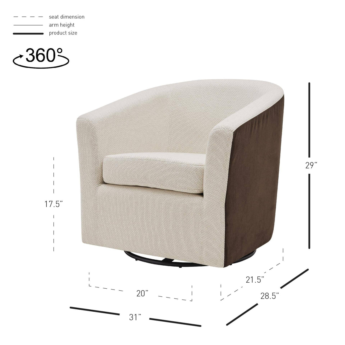 Cream Velvet Swivel Chair F70298