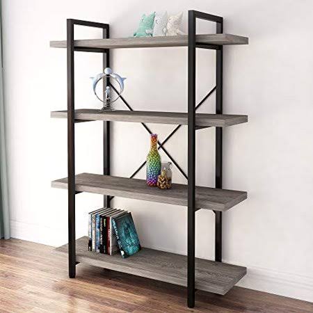 4-Tier Metal and Wood Bookshelf J991