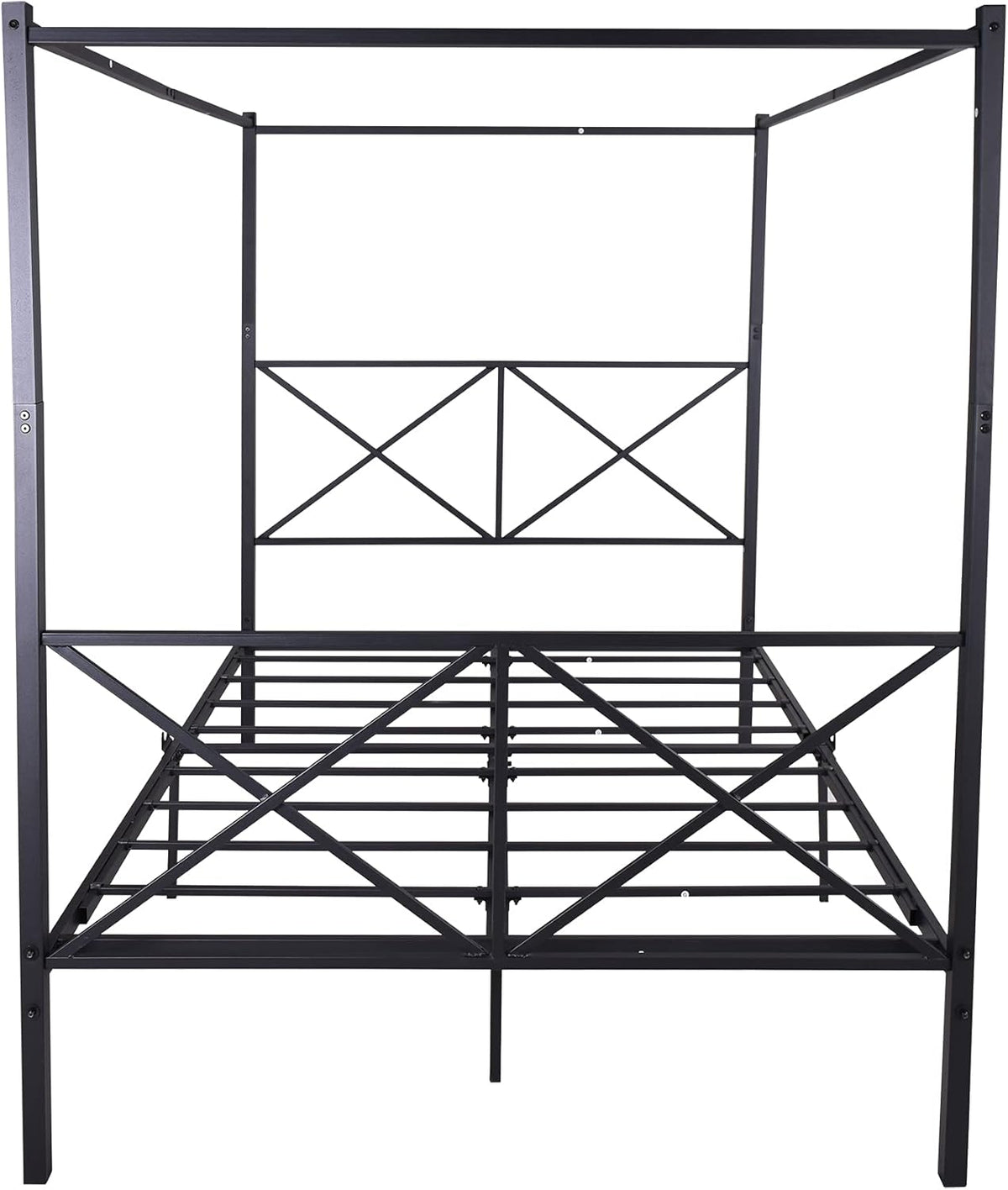 Queen Size Black Metal Canopy Bed Frame O2620