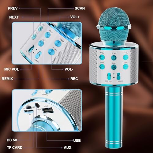 Wireless Bluetooth Karaoke Microphone 2 Pack Handheld Mic Speaker V867