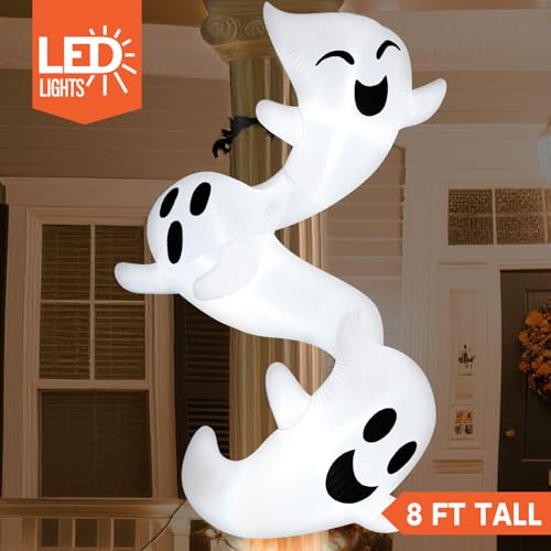 8ft Light Up Inflatable Ghosts J79546