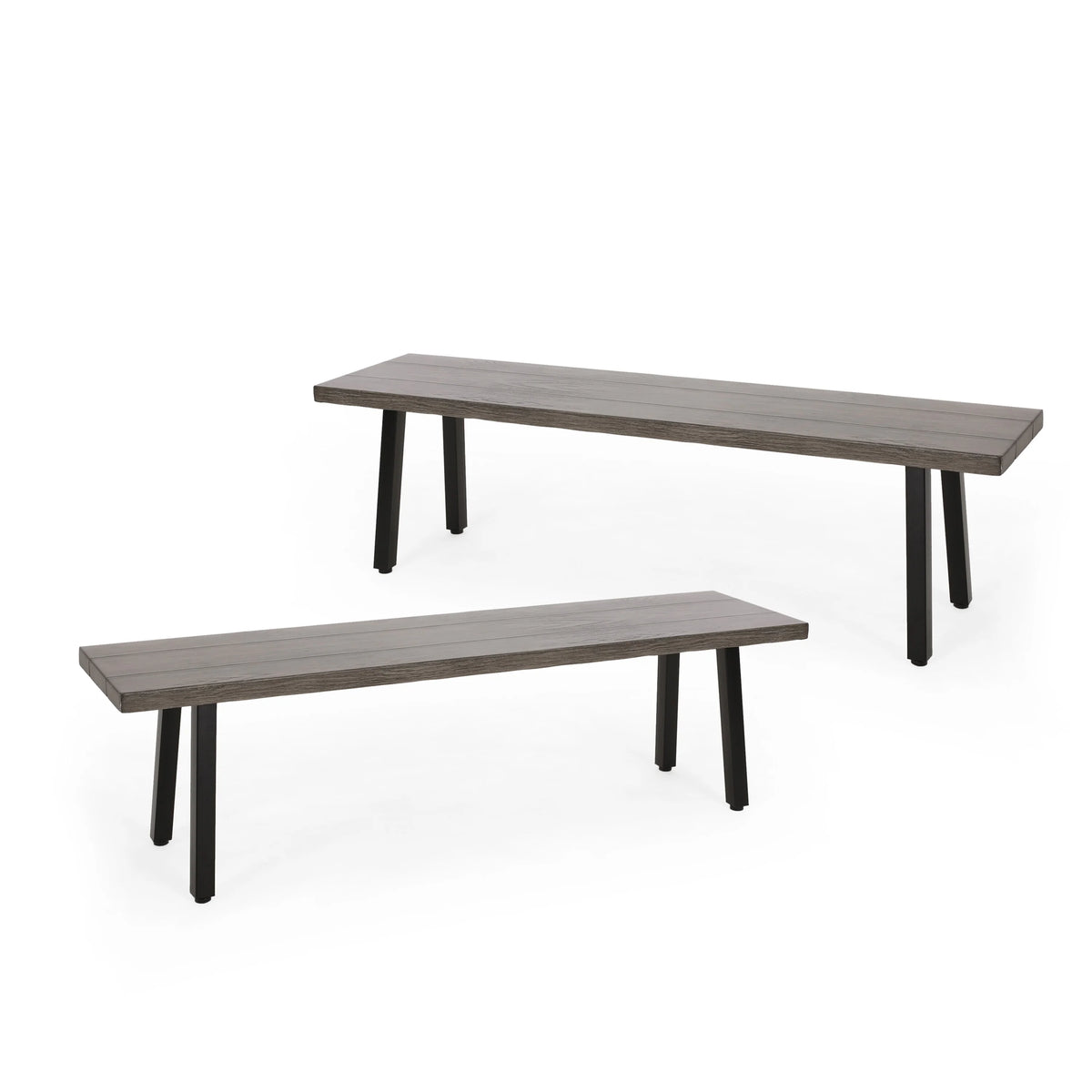 Aluminum and Steel Outdoor Dining Bench F237