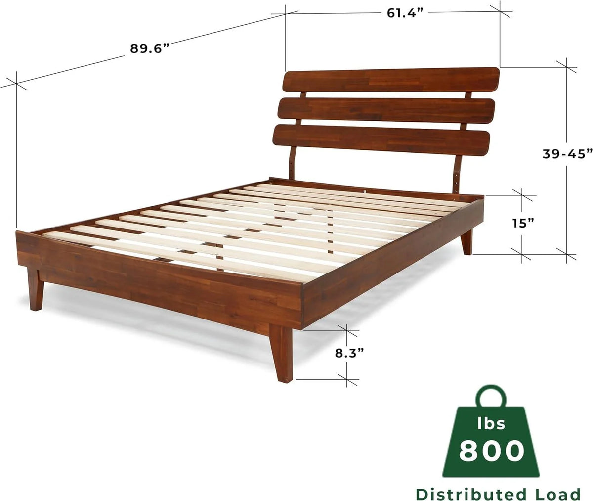 Queen Bed Frame with Adjustable Headboard S608