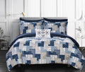 Blue 8-Piece Reversible Comforter Set M5994