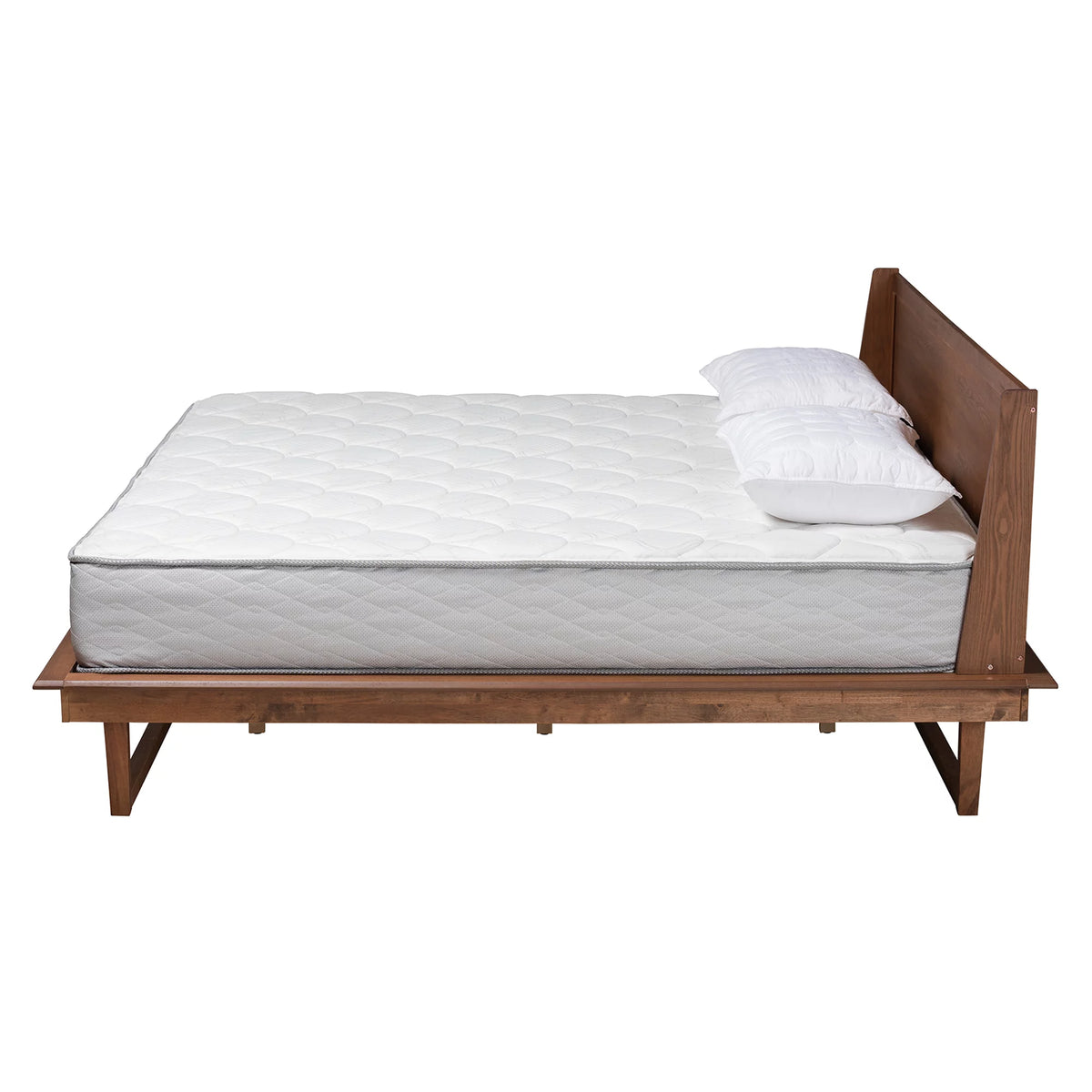 Queen Size Ash Walnut Finished Wood Platform Bed E978506