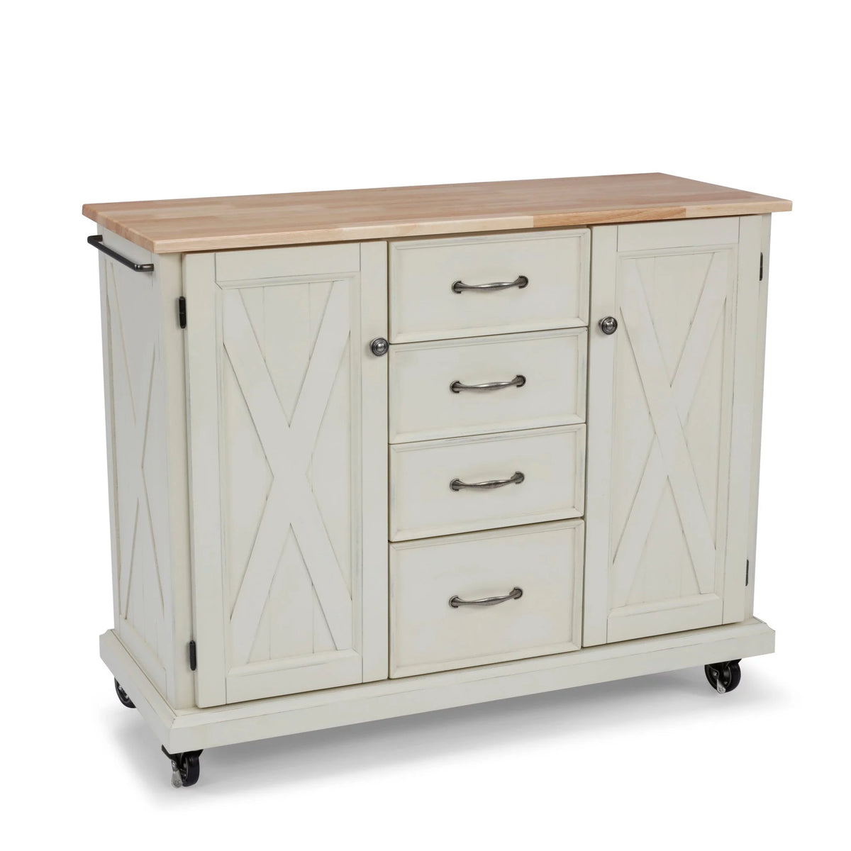 Off White Wood Kitchen Cart C929784