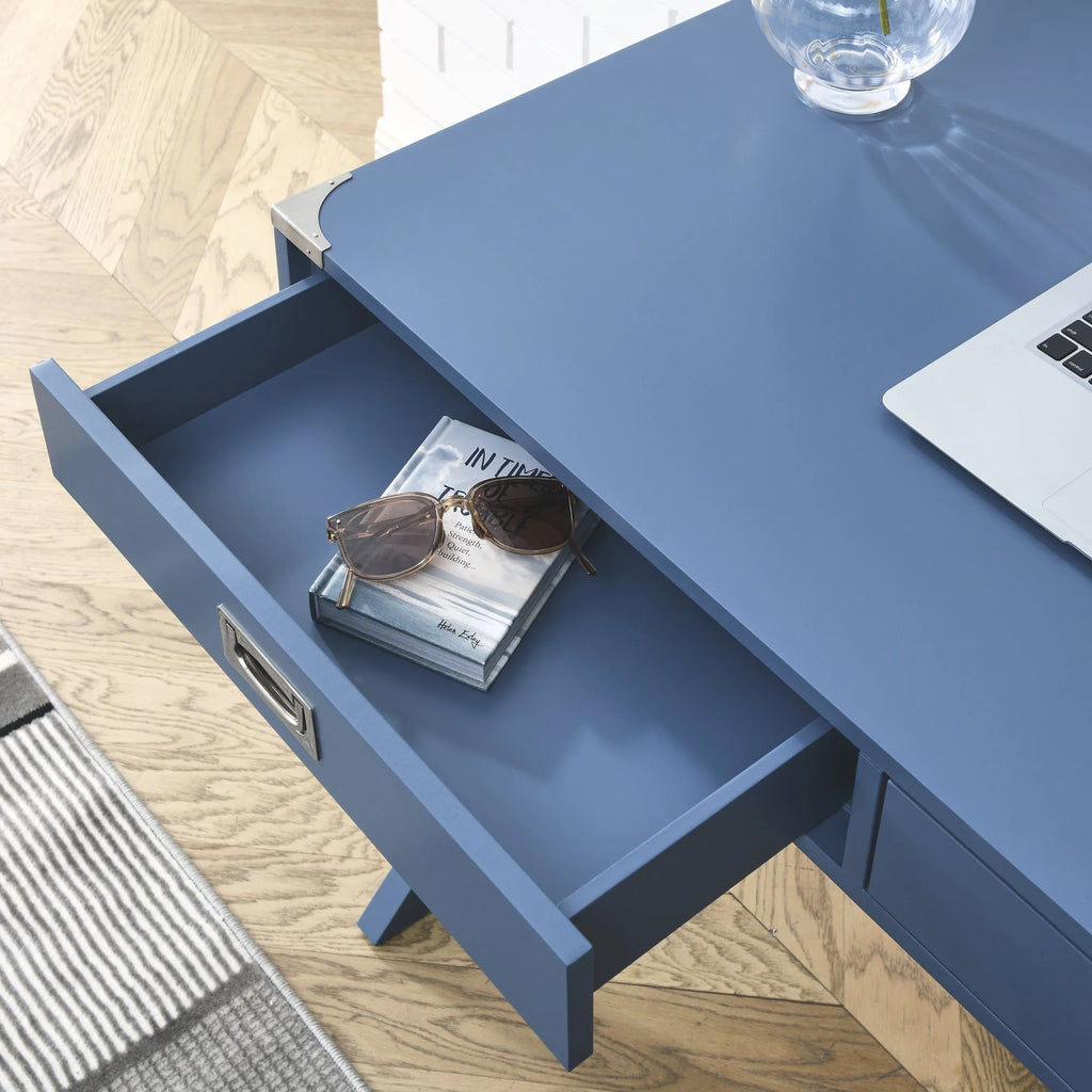 Solid Wood Computer Desk with Drawers L9637