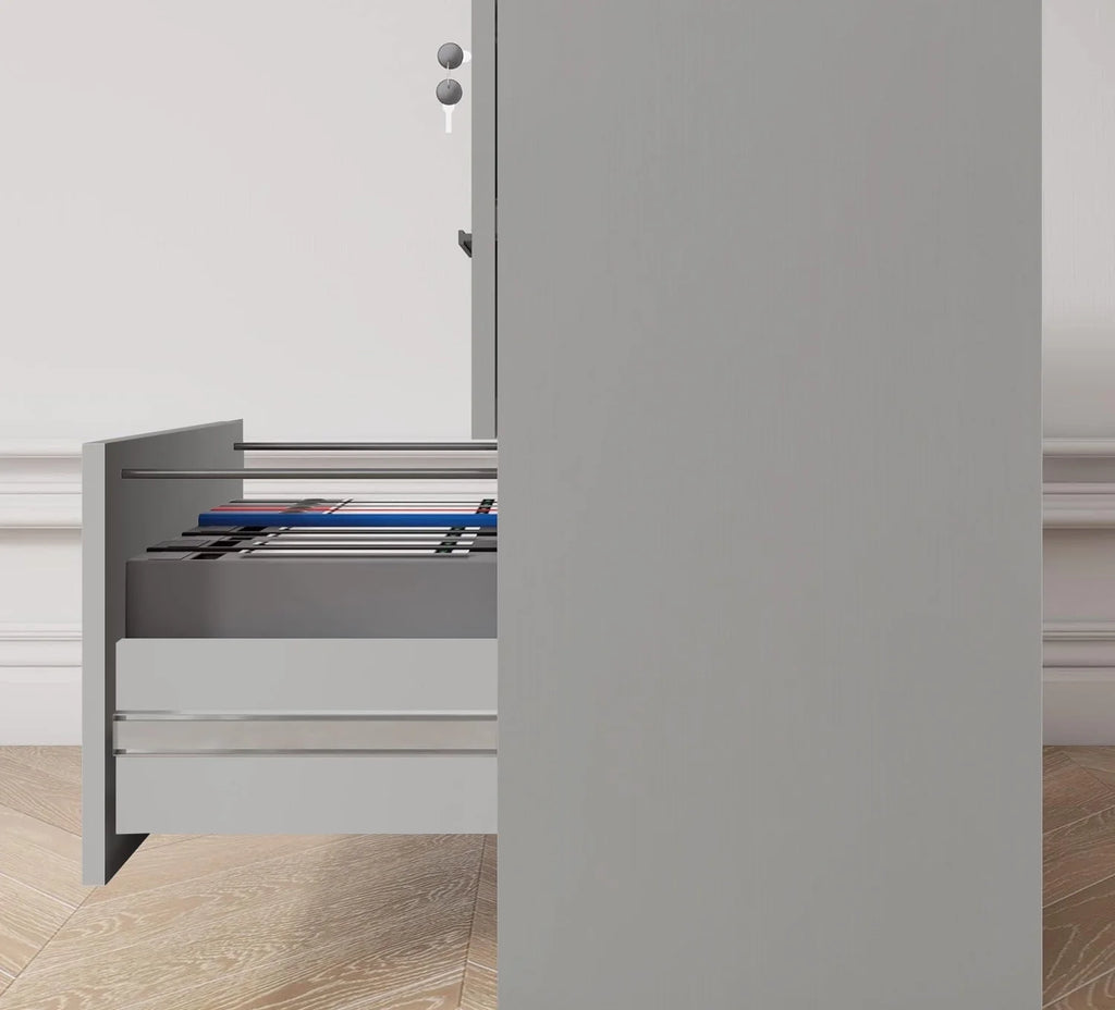 4 Drawer Wood Lateral Filing Cabinet with Lock A2891