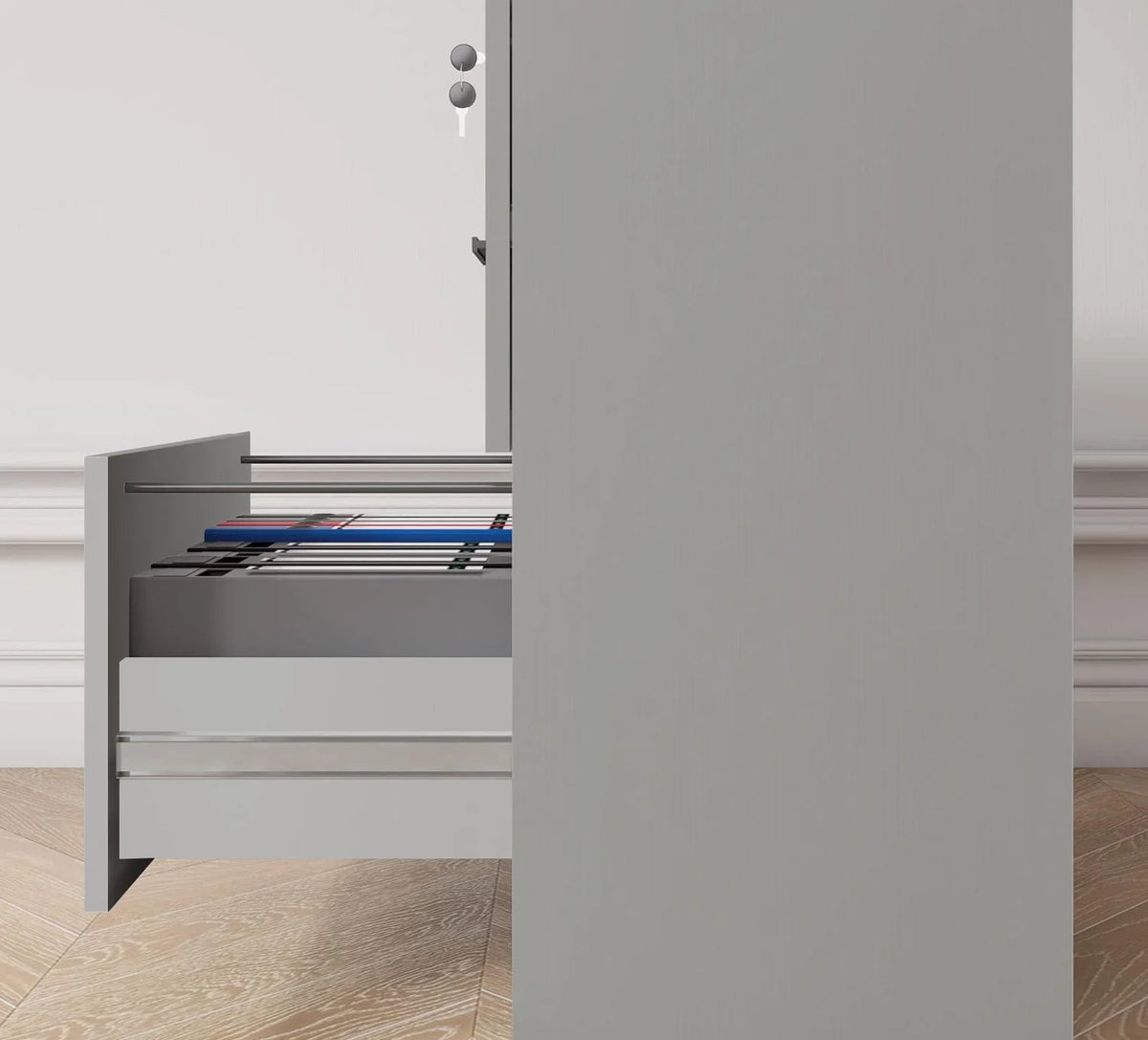 4 Drawer Wood Lateral Filing Cabinet with Lock A2891