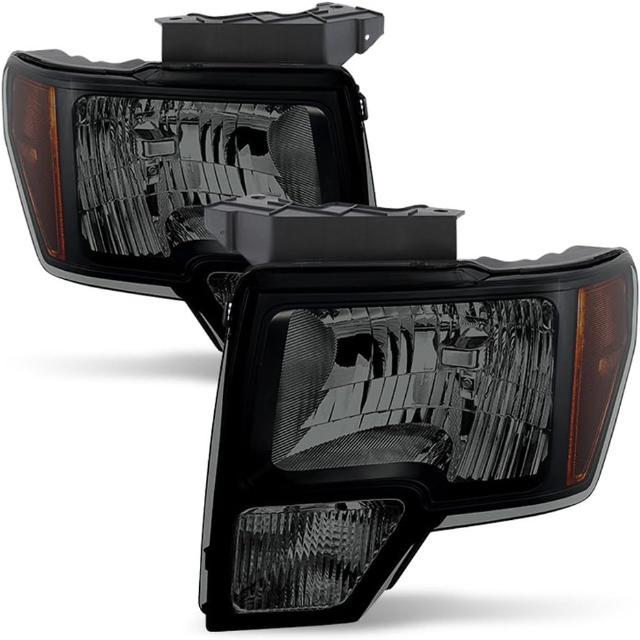 Black Housing Smoked Lens Headlights Pair Set P3626