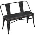 Black Metal Dining Bench with Upholstered Seat N894898