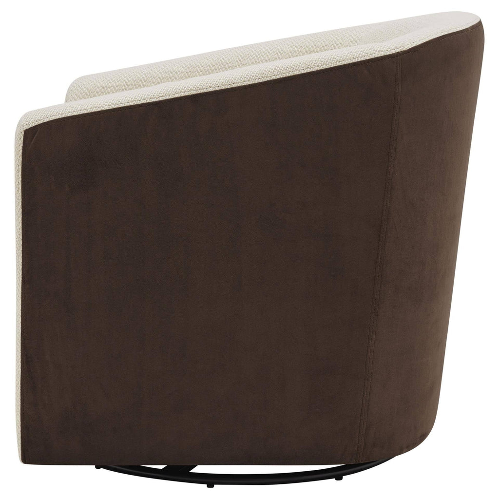 Cream Velvet Swivel Chair F70298