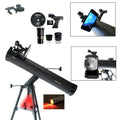 800mm x 80mm Astronomical Reflector Telescope with Smartphone Photo Adapter - Black Q993522