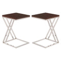 Wood Veneer Top Coffee Table Set of 2 I132
