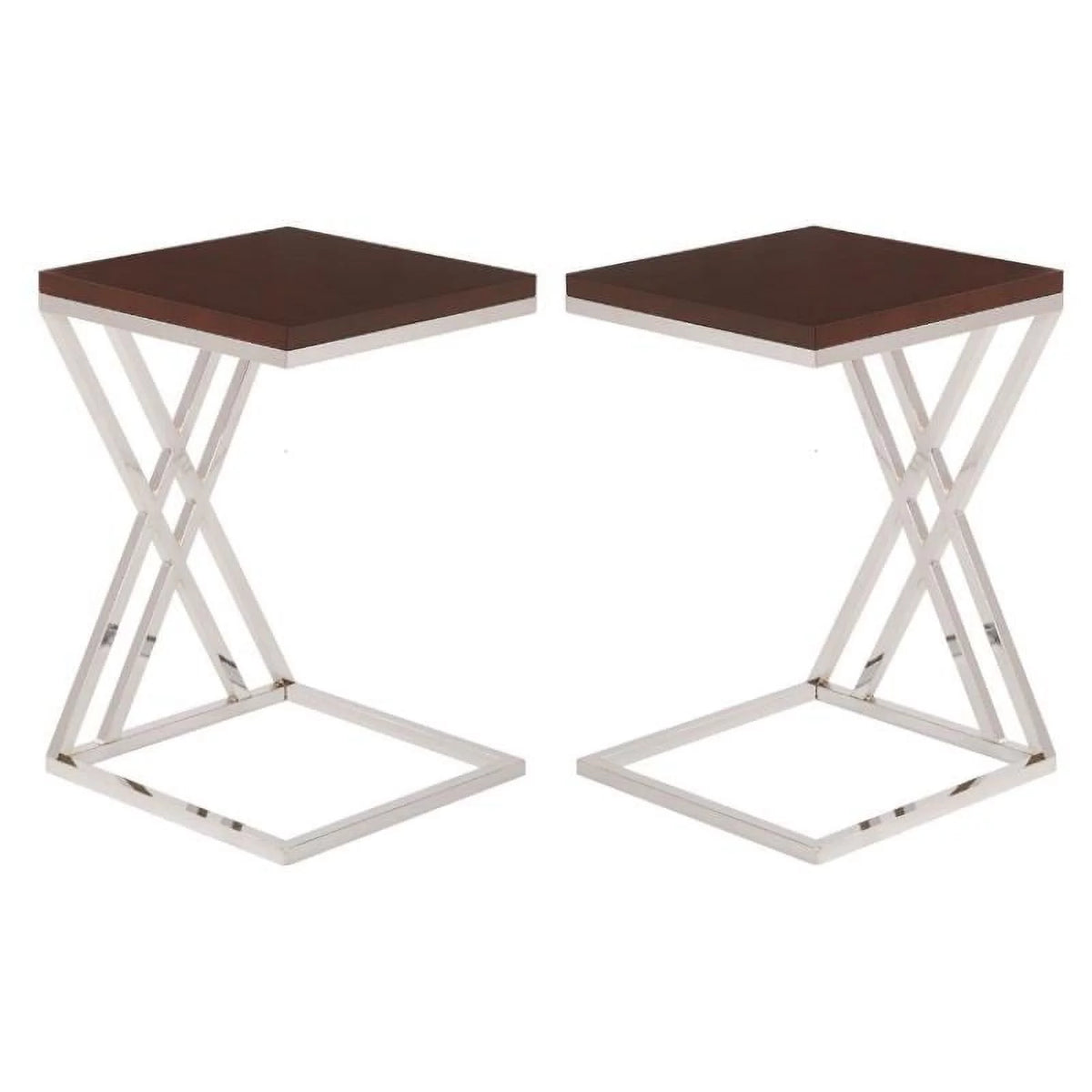 Wood Veneer Top Coffee Table Set of 2 I132