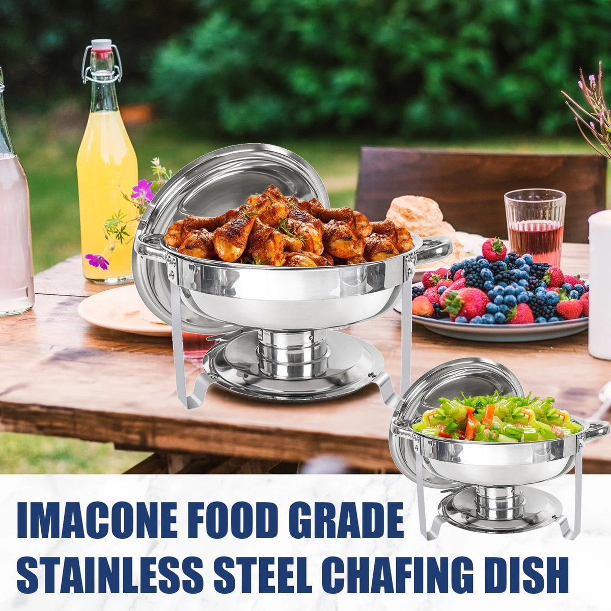5Qt 4-Pack Stainless Steel Chafing Dish Buffet Set L588