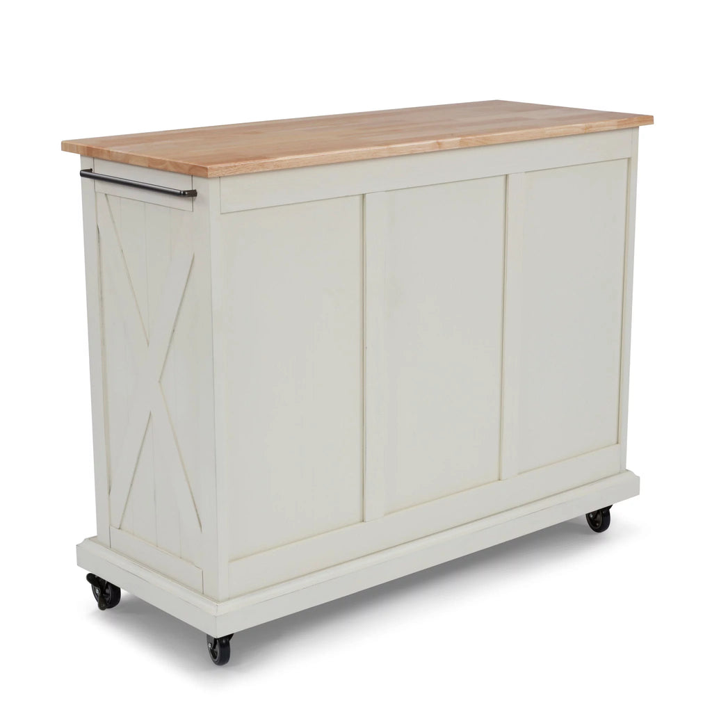 Off White Wood Kitchen Cart C929784