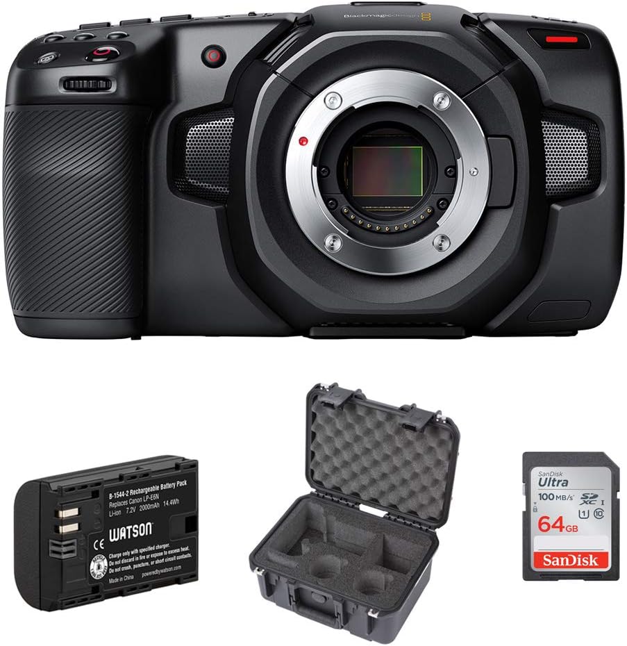 Pocket Cinema Camera 4K Bundle with Waterproof Case, 64GB Memory Card & Battery Pack N32002