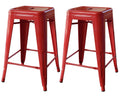 Red 24 Inch Metal Bar Stool 2 Piece B597012