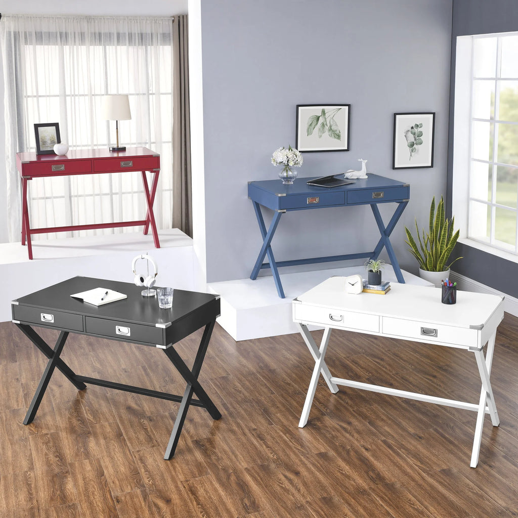 Solid Wood Computer Desk with Drawers L9637