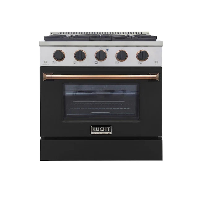 30 4.2 cu ft. Natural Gas Range in Black with Gold Accents B1832