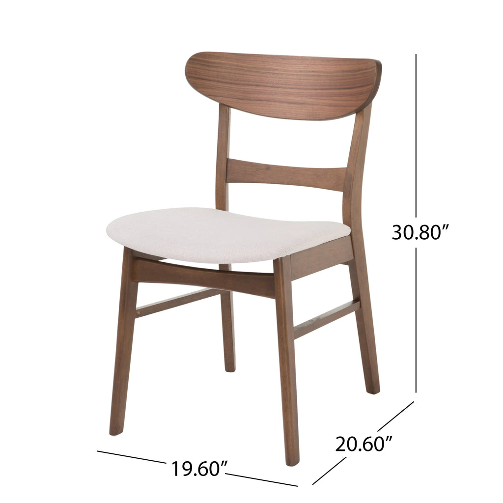 Set of 4 Light Beige Fabric Dining Chairs R482588