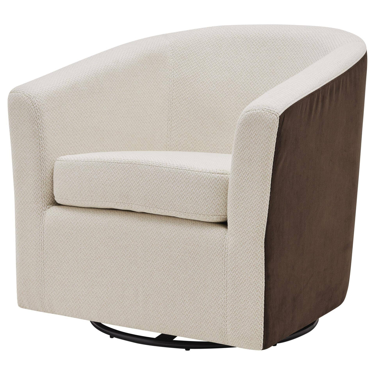 Cream Velvet Swivel Chair F70298