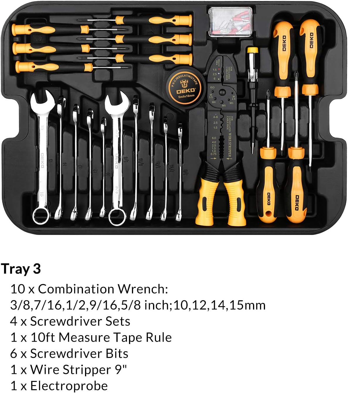 258 Piece Rolling Tool Box Socket Wrench Hand Tool Set X53750
