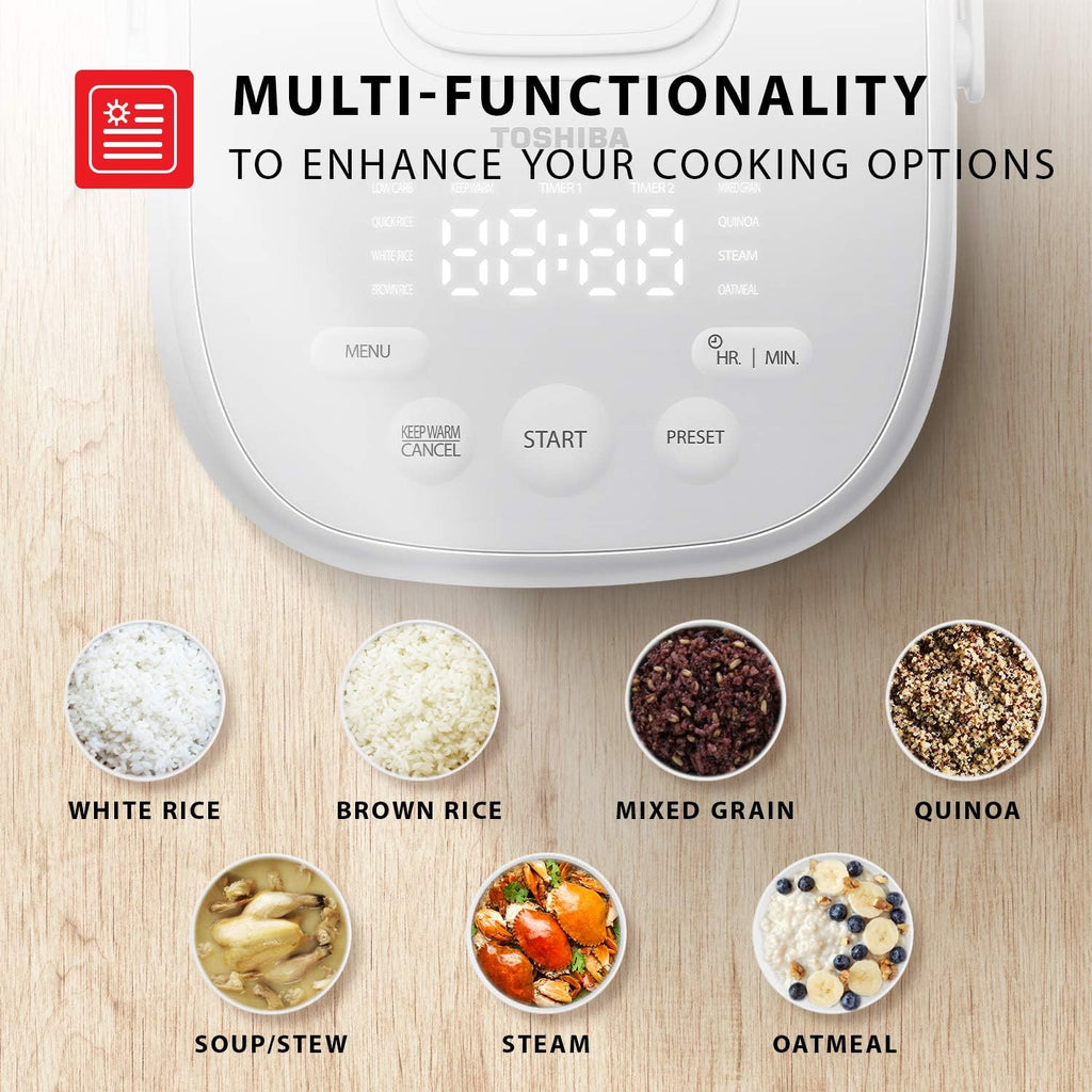 White 5.5 Cups Digital Multi-functional Rice Cooker W9361