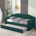 Green Upholstered Tufted Daybed with Trundle Z50627
