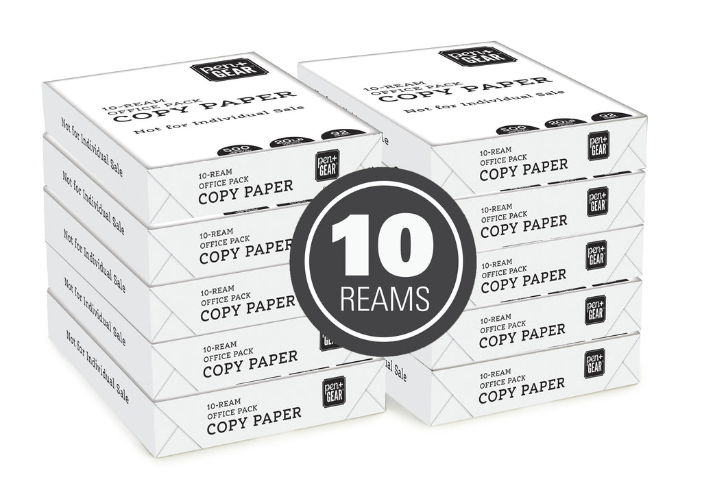 Copy Paper, 8.5 x 11, 92 Bright White, 20 lb., 10 Ream Case (5,000 Sheets) R643