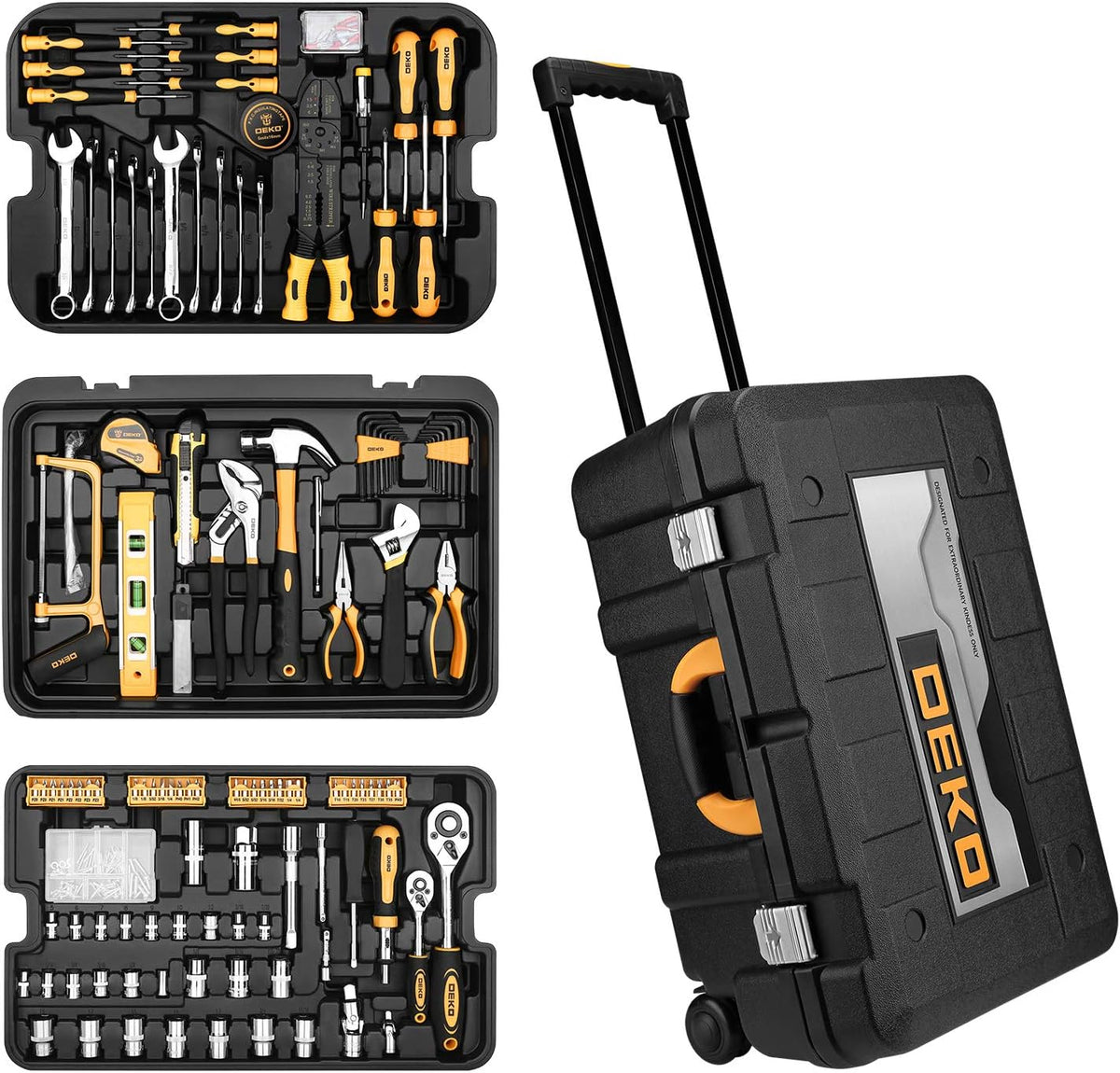258 Piece Rolling Tool Box Socket Wrench Hand Tool Set X53750