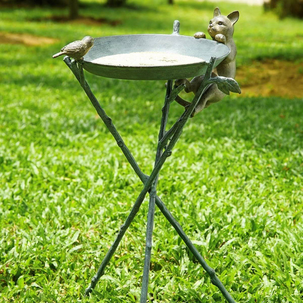 Curious Cat Bird Birdbath F634016